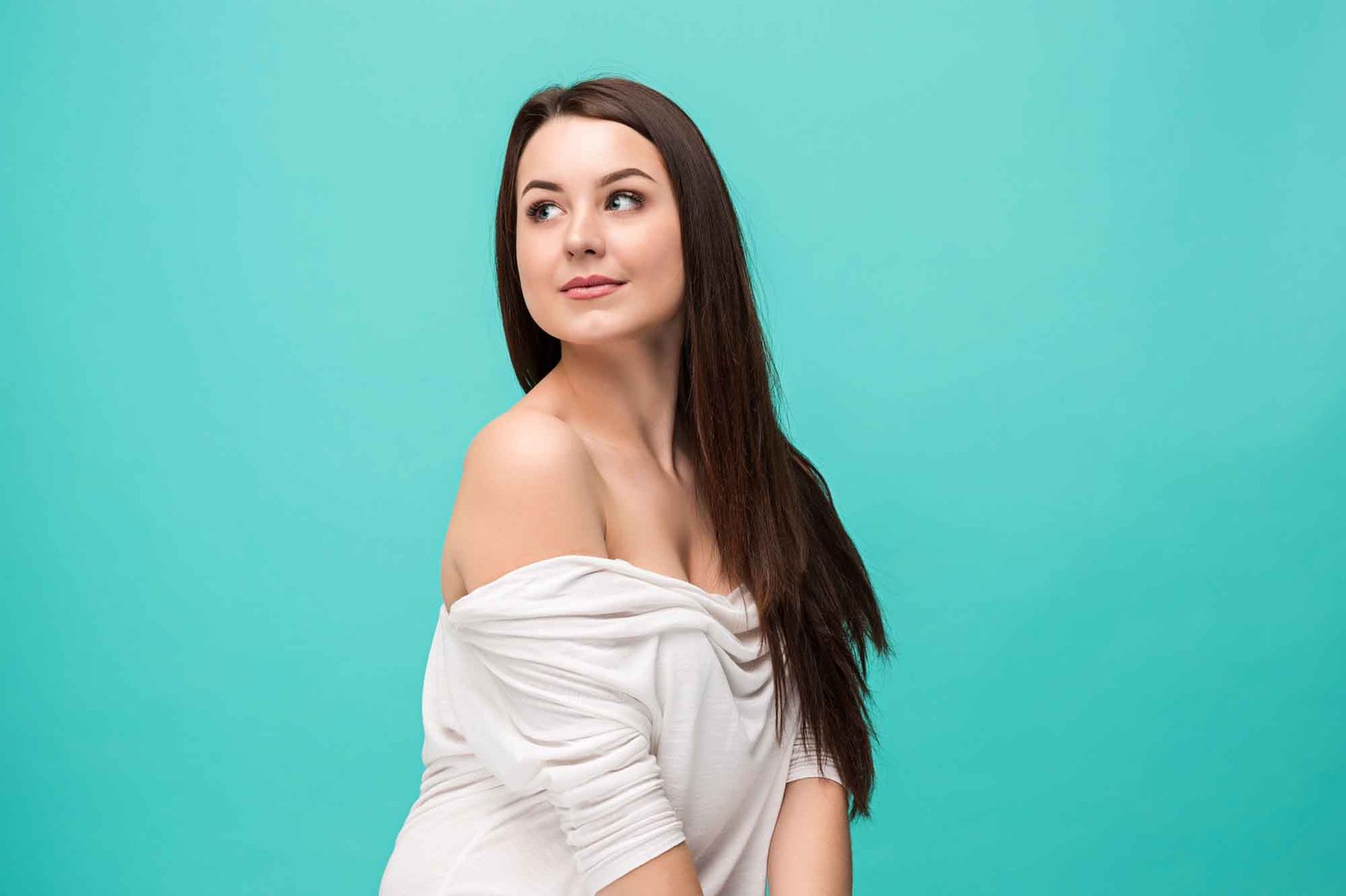 The young woman's portrait with happy emotions