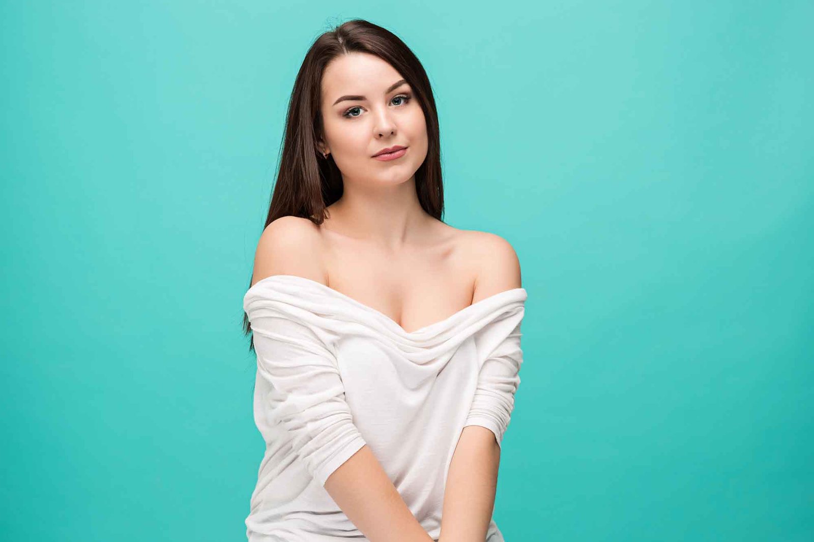 The young woman's portrait with happy emotions