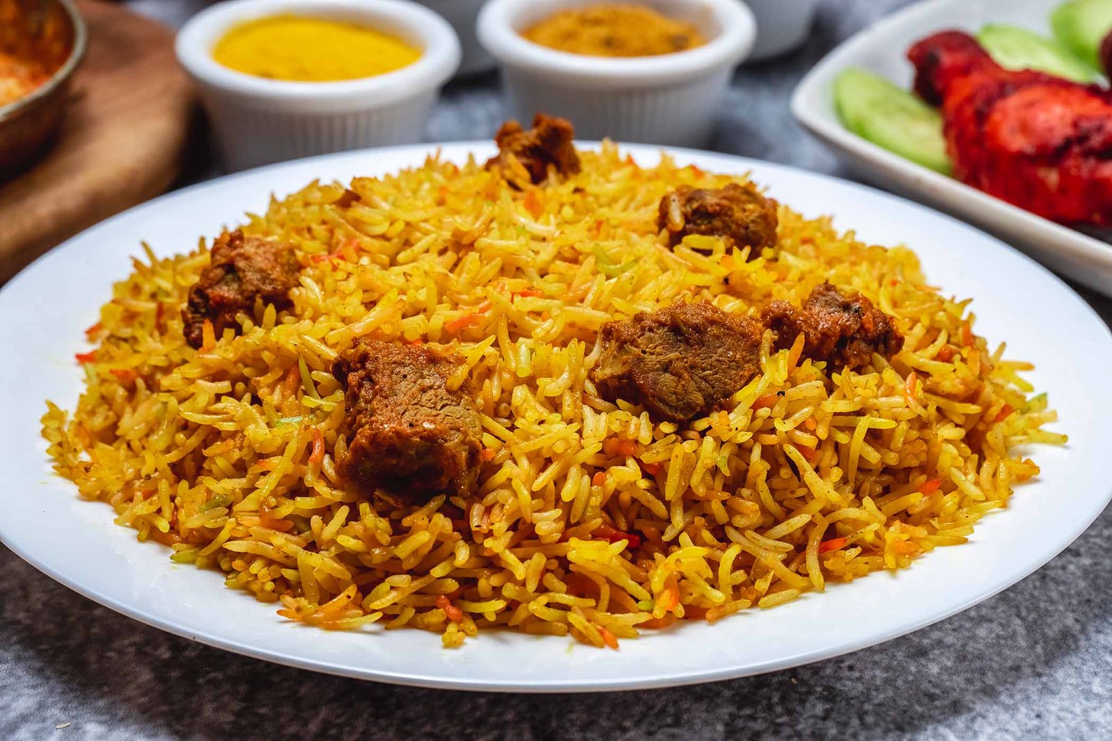 side-view-pilaf-with-stewed-beef-meat-plate